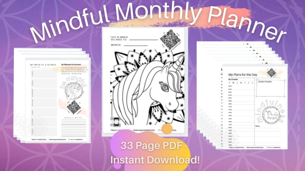 Unicorn Mindful Monthly Planner